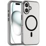 Mobigear Shockproof iPhone 16 Plus MagSafe Hoesje Flexibel TPU Backcover - Transparant / Zwart