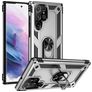 Mobigear Armor Ring Samsung Galaxy S23 Ultra Hoesje Hardcase Backcover Shockproof met Ringhouder - Zilver
