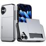 Mobigear Card iPhone 18 Hoesje Hardcase Backcover Shockproof met Pasjeshouder - Grijs