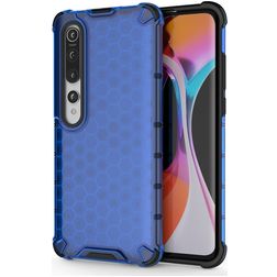 Mobigear Honeycomb Xiaomi Mi 10 Hoesje Hardcase Backcover Shockproof - Blauw