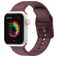 Mobigear Dashed Siliconen Apple Watch Bandje Gespsluiting - 42/41/40/38 mm - Bordeaux Rood