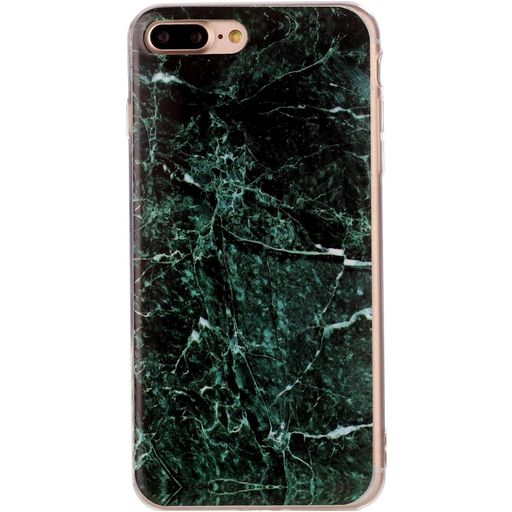 Mobigear Marble iPhone 8 Plus Hoesje Flexibel TPU Backcover - Groen