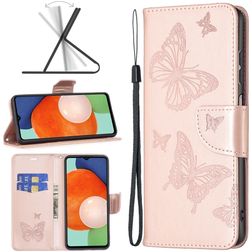 Mobigear Butterfly Samsung Galaxy A13 4G Hoesje Bookcase Portemonnee - Roségoud