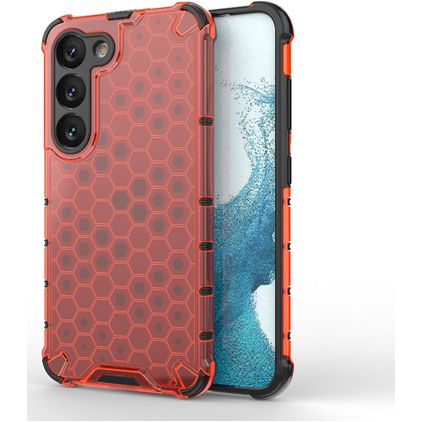 Mobigear Honeycomb Samsung Galaxy S23 Hoesje Hardcase Backcover Shockproof - Rood