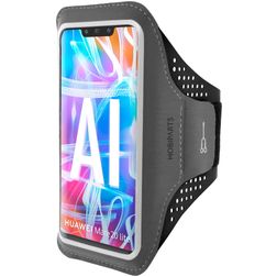 Mobiparts Comfort Fit Telefoonhouder Hardlopen Huawei Mate 20 Lite Sport Hoesje Neopreen Sportarmband - Zwart