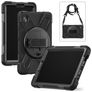 Xccess Survivor All-round Samsung Galaxy Tab A9 Plus (2023) Hoes Hard Kunststof,Siliconen Backcover + Schouderband + Standaard - Zwart