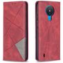 Mobigear Rhombus Slim Nokia 1.4 Hoesje Bookcase - Rood