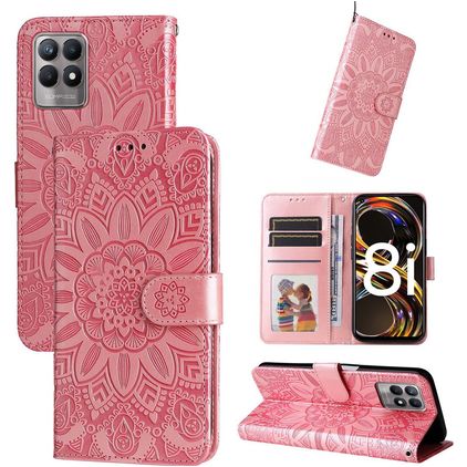 Mobigear Sunflower Realme Narzo 50 4G Hoesje Bookcase Portemonnee - Magenta