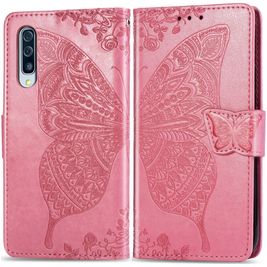 Mobigear Butterfly Samsung Galaxy A50 Hoesje Bookcase Portemonnee - Roze