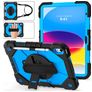 Mobigear SureGrip Xtreme iPad 10 (2022) Hoes Hard Kunststof,Siliconen Backcover + Stylus Houder + Schouderband + Standaard - Blauw