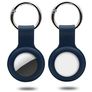 Mobigear Keychain Apple AirTag Hoesje Flexibel Siliconen Sleutelhanger - Donkerblauw