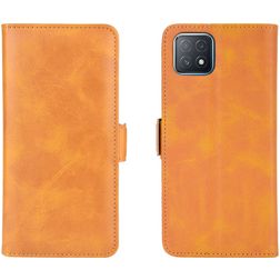Mobigear Slim Magnet OPPO A73 5G Hoesje Bookcase Portemonnee - Cognac