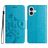 Mobigear Flowers iPhone 16 Hoesje Bookcase Portemonnee - Blauw
