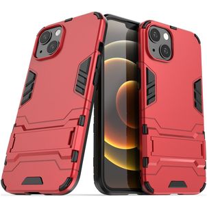 Mobigear Armor Stand iPhone 13 Hoesje Hardcase Backcover Shockproof met Standaard - Rood