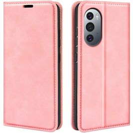 Mobigear Retro Slim Motorola Edge X30 Hoesje Bookcase Portemonnee - Roze