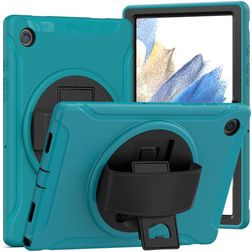 Mobigear SureGrip Samsung Galaxy Tab A8 10.5 (2021) Hoes Hard Kunststof,Siliconen Backcover + Standaard - Blauw