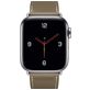Mobigear Torino Leren Apple Watch Bandje Gespsluiting - 49/46/45/44 mm - Grijs