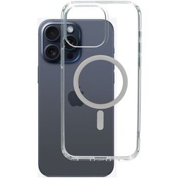 Mobiparts Hardcover Doorzichtig iPhone 15 Pro Max MagSafe Hoesje Hardcase Backcover - Transparant