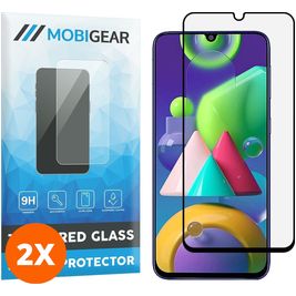 Mobigear Premium Samsung Galaxy M21 Glazen Screenprotector - Case Friendly - Zwart (2-Pack)