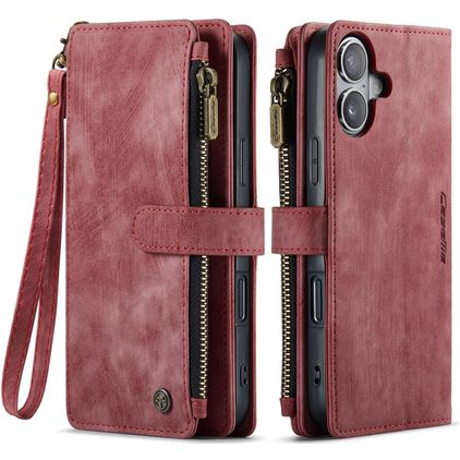 CaseMe C30 iPhone 17 Hoesje Bookcase Portemonnee - Rood