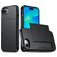 Mobigear Card iPhone 16e Hoesje Hardcase Backcover Shockproof met Pasjeshouder - Zwart