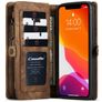 CaseMe 008 iPhone 12 Mini Hoesje Uitneembare 2in1 Bookcase Portemonnee - Bruin