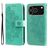 Mobigear Flowers iPhone 17 Pro Hoesje Bookcase Portemonnee - Groen