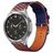 Mobigear Loop Nylon Smartwatch Bandje Gespsluiting - Universeel 22 mm connector - Blauw / Oranje