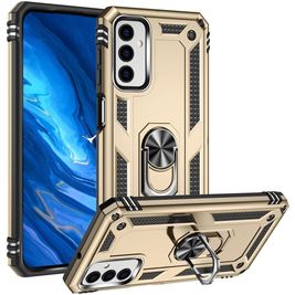 Mobigear Armor Ring Samsung Galaxy M23 Hoesje Hardcase Backcover Shockproof met Ringhouder - Goud