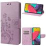 Mobigear Flowers Samsung Galaxy M53 Hoesje Bookcase Portemonnee - Paars