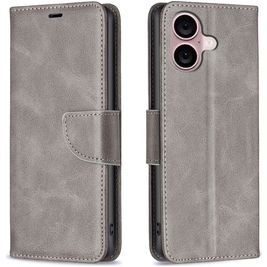 Mobigear Excellent iPhone 16 Plus Hoesje Bookcase Portemonnee - Grijs Mobigear Excellent iPhone 16 Plus Hoesje Bookcase Portemonnee - Grijs