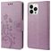 Mobigear Flowers iPhone 14 Pro Max Hoesje Bookcase Portemonnee - Paars