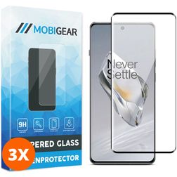 Mobigear Premium OnePlus 12 Glazen Screenprotector - Case Friendly - Zwart (3-Pack)