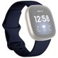 Mobigear Sport Dual Siliconen Fitbit Versa 3 Bandje Druksluiting - Donkerblauw
