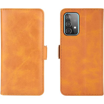 Mobigear Slim Magnet Samsung Galaxy A52 Hoesje Bookcase Portemonnee - Cognac