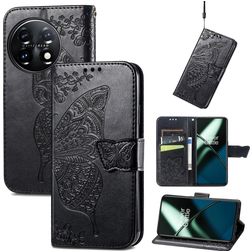 Mobigear Butterfly OnePlus 11 Hoesje Bookcase Portemonnee - Zwart