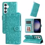 Mobigear Sunflower Samsung Galaxy S24 Hoesje Bookcase Portemonnee - Groen