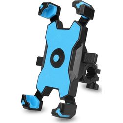 Mobigear PushHold Telefoonhouder Fiets Fietsstuur Bevestiging Klem Universeel - Blauw
