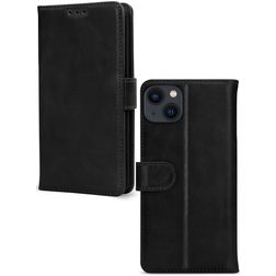 Mobilize Wallet iPhone 13 Mini Hoesje Echt Leer Bookcase Portemonnee - Zwart