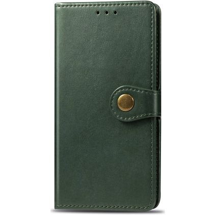 Mobigear Snap Button OPPO A5 (2020) Hoesje Bookcase Portemonnee - Groen