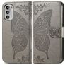 Mobigear Butterfly Motorola Moto G82 Hoesje Bookcase Portemonnee - Grijs