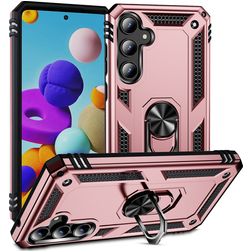 Mobigear Armor Ring Samsung Galaxy A35 Hoesje Hardcase Backcover Shockproof met Ringhouder - Roségoud
