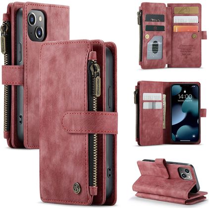 CaseMe C30 iPhone 13 Mini Hoesje Bookcase Portemonnee - Rood