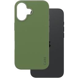 CARE by PanzerGlass Fashionable iPhone 16 Siliconen MagSafe Hoesje Backcover - Groen