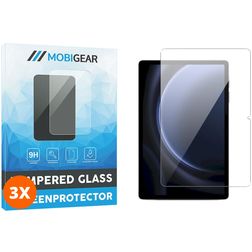 Mobigear Samsung Galaxy Tab S9 FE Plus Glazen Screenprotector - Case Friendly - Zwart (3-Pack)