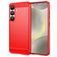 Mobigear Brushed Slim Samsung Galaxy S25 Hoesje Flexibel TPU Backcover - Rood