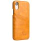 Fierre Shann Premium Card iPhone XR Hoesje Backcover met Pasjeshouder - Cognac