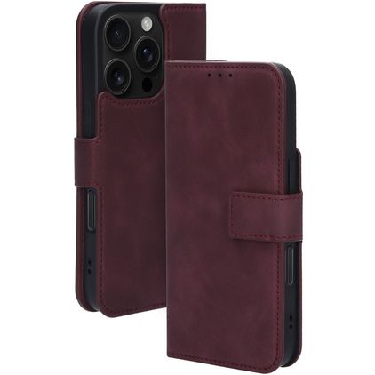 Mobiparts Classic Wallet MagSafe iPhone 16 Pro Hoesje Bookcase Portemonnee - Velvet Red