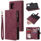 Mobigear Zipper Samsung Galaxy A71 Hoesje Bookcase Portemonnee - Rood