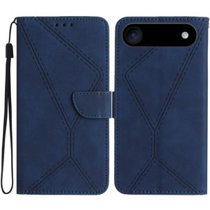 Mobigear Stitch iPhone Air Hoesje Bookcase Portemonnee - Blauw